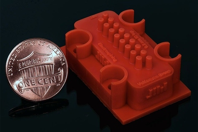 A 3-D-printed manufacturing device can extrude fibers that are only 75 nanometers in diameter, or one-thousandth the width of a human hair.