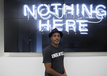 Visiting artist B. Stephen Carpenter II, the Ida Ely Rubin Artist in Residence at the MIT Center for Art, Science & Technology (CAST) and the Department of Urban Studies and Planning