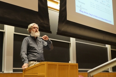 George Church gave the first lecture in the Department of Biology’s four-part IAP seminar series, Biology at Transformative Frontiers.