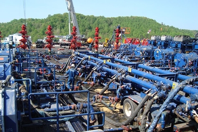 Hydraulic fracturing is an industrial process in which a mixture of water, sand, and chemicals is injected into a well at rates of up to 4,000 gallons per minute, at pressures up to 10,000 pounds per square inch.