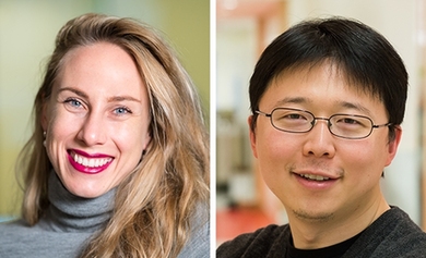 From left to right: Polina Anikeeva, the Class of 1942 Associate Professor in the Department of Materials Science and Engineering and associate director of the Research Laboratory of Electronics, and Feng Zhang, the James and Patricia Poitras ’63 Professor in Neuroscience at the McGovern Institute, a core member of the Broad Institute, and an associate professor in the departments of Brain and C...