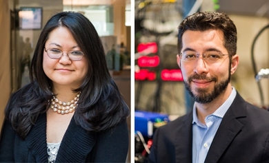 Y. Eva Tan (left) and McGovern investigator Edward Boyden (right)