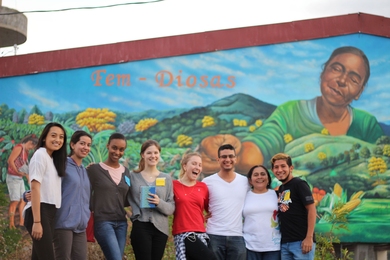Juliana Mitkiewicz (fourth from right) was a 2017 MIT D-Lab visiting graduate student. She is pictured in Estelí, Nicaragua with a group of MIT D-Lab: Gender and Development students and colleagues from Universidad Centroamericana de Nicaragua in January. From left to right: Janel Mendoza, Gabriela Orozco, Thea Louis, Olivia Waring, Mitkiewicz, Nelson Salazar, Migdalia Herrera, and Laureano Arcia...