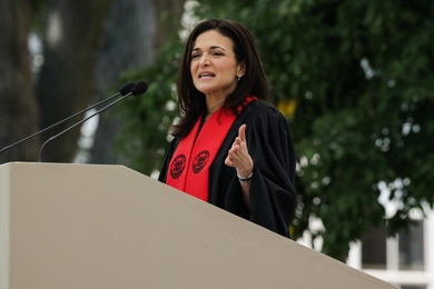 Facebook COO and best-selling author Sheryl Sandberg delivers the 2018 Commencement address
