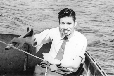 Professor Shih-Ying Lee enjoyed participating in the MIT Sailing Club. This photo was taken in 1942.