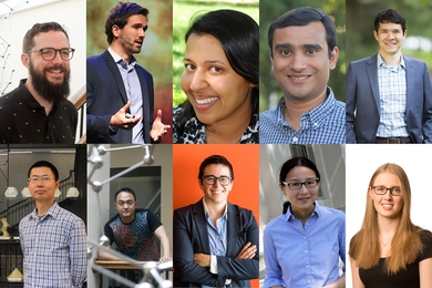 The new faculty who will be making contributions to the School of Science are (clockwise from top left) Tristan Collins, Julien de Wit, Ila Fiete, Ankur Jain, Kiyoshi Masui, Phiala Shanahan, Nike Sun, Alison Wendlandt, Chenyang Xu, and Zhiwei Yun.
