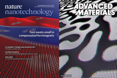 Work by researchers in the group of MIT materials science and engineering Professor Geoffrey Beach and colleagues in California, Germany, Switzerland and Korea, was featured on the covers of <i>Nature Nanotechnology</i> and <i>Advanced Materials.</i>