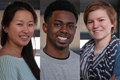 Left to right: Jessica Zhu, Stewart Isaacs, and Casey Evans