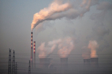 Industrial pollution in Beijing, China 