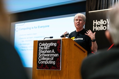 In her keynote address, "Computing Is for Everyone," Harvey Mudd College President Maria Klawe emphasized the importance of attracting more women and underrepresented minorities to computer science and engineering. 