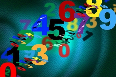 cluster of multicolored numbers