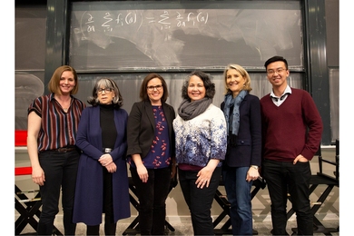 April FAIL! Conference speakers: (left to right) Kirsty Bennett, manager of MITell; Susan Silbey, MIT professor of humanities, sociology, and anthropology; Regina Bateson, MIT assistant professor of political science; Amanda Bosh, MIT astronomer and planetary scientist; Amy Edmonson, Harvard Business School professor of leadership and management; and Chengzhao Zhang, MIT graduate student and co-fo...