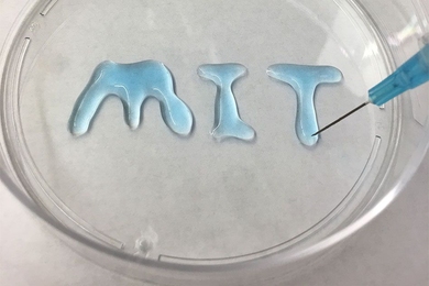 MIT researchers have developed a material that can be injected as a liquid then turn into a solid gel. They believe it holds promise for improving colonoscopies, in which saline is currently injected below precancerous growths to make them easier to remove.