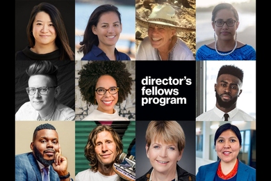 The 2019 MIT Media Lab Director's Fellows: (top row, l-r) AiLun Ku, Lehua Kamalu, Elizabeth Pettit, Kathy Jetñil-Kijiner; (middle row, l-r) Kate McCall-Kiley, Ayana Johnson, Jaylen Brown; (bottom row, l-r) Michael Tubbs, Rodney Mullen, Jan Fuller, Nonabah Lane