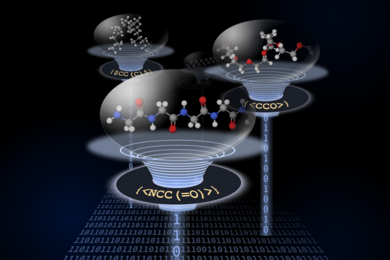 In BigSMILES, polymeric fragments are represented by a list of repeating units enclosed by curly brackets. The chemical structures of the repeating units are encoded using normal SMILES syntax, but with additional bonding descriptors that specify how different repeating units are connected to form polymers. This simple design of syntax would enable the encoding of macromolecules over a wide range ...