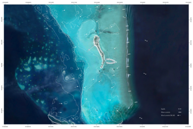 The Maldives, a chain of islands in the Indian Ocean, are at risk of erosion and, at worst, submersion from rising sea levels. MIT's Skylar Tibbits is conducting field experiments with a group called Invena in the Maldives to harness the power of waves with underwater bladders to promote sand accumulation where it is most needed to protect shorelines from flooding.