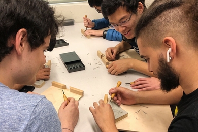 Like a number of other humanistic courses at MIT, How to Stage a Revolution is also a hands-on "maker class." In addition to lectures and discussion sessions, students produce posters on MIT’s Beaver Press, a student-built replica of the wooden, handset printing presses on which the great documents of the Renaissance, the Reformation, and the Scientific Revolution were printed.