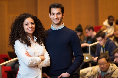 A crash course in deep learning organized and taught by grad students Alexander Amini (right) and Ava Soleimany reaches more than 350 MIT students each year; more than a million other people have watched their lectures online over the past three years.