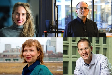 The 2020 MacVicar Faculty Fellows are: (clockwise from top left) Polina Anikeeva, Jacob White, William Tisdale, and Mary Fuller.