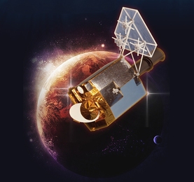 Artist's depiction of LES-9. The LES-9 vehicle was launched in 1976 along with a “sister” satellite, LES-8.