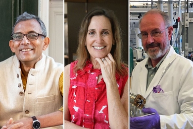 Abhijit Banerjee, Bonnie Berger, and Roger Summons (left to right) are new members of the National Academy of Sciences.