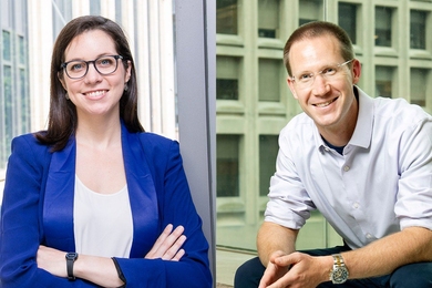 Katie Mauck (left) and Will Tisdale recently demonstrated the ability to fine-tune the electronic properties of hybrid perovskite materials.