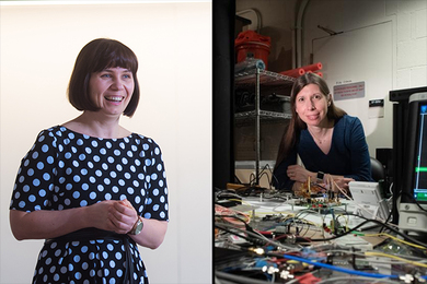 Portrait photos of MIT professors Anna Mikusheva and Kerri Cahoy