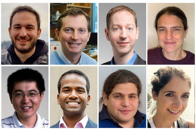 A four by two grid of headshots of winning faculty.