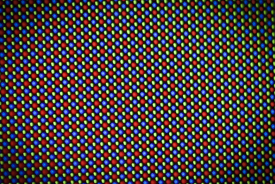 Array of red, blue, and green LEDs periodically arranged to give off visible light