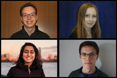 Four photos of MIT SuperUROP scholars