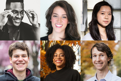 Photos of the six MIT Knight-Hennessy Scholars for 2021