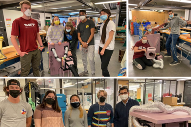 Student teams pictured with first-iteration prototypes of a next-generation air quality system for vehicle cabins. 