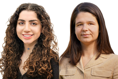 Side-by-side headshots of Riyam Al-Msari and Francisca Vasconcelos