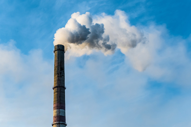 Smoke from Coal-burning smokestack