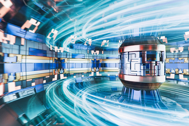 Rendering of a fusion reactor.