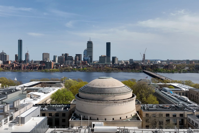 The MIT dome and view towards Boston.