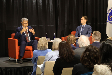 NIH Director Jay Bhattacharya and Massachusetts Representative Jake Auchincloss