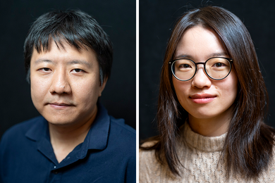 Headshots of Yu Deng and Hong Wang