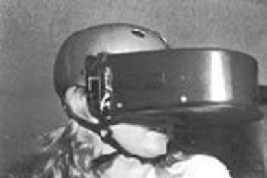 Senior Tyra Rivkin wears the helmet her team designed and built for testing peripheral vision in NASA's microgravity aircraft.