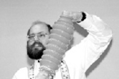 Professor of Mechanical Engineering (and 1999 MacVicar Fellow) Alexander H. Slocum was part of MacVicar Day as he gave a presentation on teaching, which included finding educational uses for a plastic plunger.