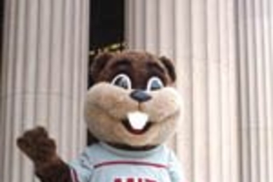 The new Beaver mascot costume made its campus debut recently.