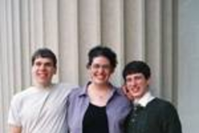 Karl Taylor Compton Award winners were (left to right) Christopher A. Spohr, a graduate student in economics; Jennifer A. Frank, a senior in biology; and Matthew L. McGann, a senior at the Sloan School.