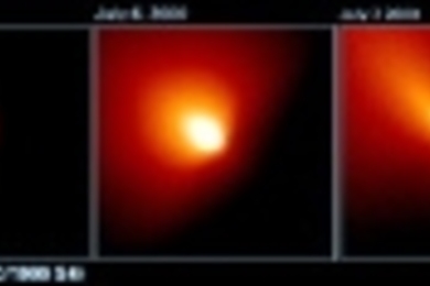 Lackluster comet LINEAR (C/1999 S4) was the first comet caught in the act of disappearing. Using the Hubble telescope, researchers were surprised to catch the icy comet in a brief, violent outburst when it blew off a piece of its crust. The eruption spewed a great deal of dust into space, creating a mist that reflected sunlight, dramatically increasing the comet's brightness over several hours. Hu...