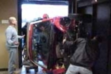 How do you move a Volkswagen Beetle into a building? Very carefully.