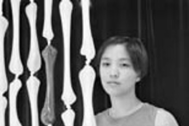 Helen Lee (SB 2000) with her Blanket of glass bones.