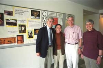 Left to right: Professors Linn Hobbs, Dorothy Hosler, Samuel Allen and Heather Lechtman have announced a new summer institute to teach materials science relating to archaeology to humanities professors from other colleges.