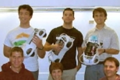 The SDM team, co-winners of the 2.810 car race. Front row, left to right: Scott Ahlman, Carol Ann McDevitt and Abel Hastings. Back row, left to right: Aubrey Williams, Kelly Harper and Gordon Anderson.