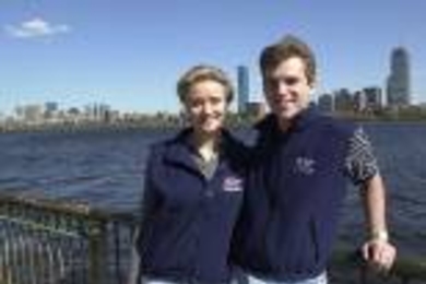 Annalisa Weigel and her husband, Myles Walton, both defended their Ph.D. theses Monday.