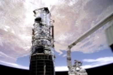 Jeffrey Hoffman, now a lecturer in aeronautics and astronautics, walked in space during the first Hubble Space Telescope servicing mission in December 1993. He said in a talk on campus, that being at the end of the shuttle's robotic arm was one of his more spectacular experiences.