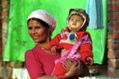 A Nepalese woman in a village visited by MIT students and faculty.